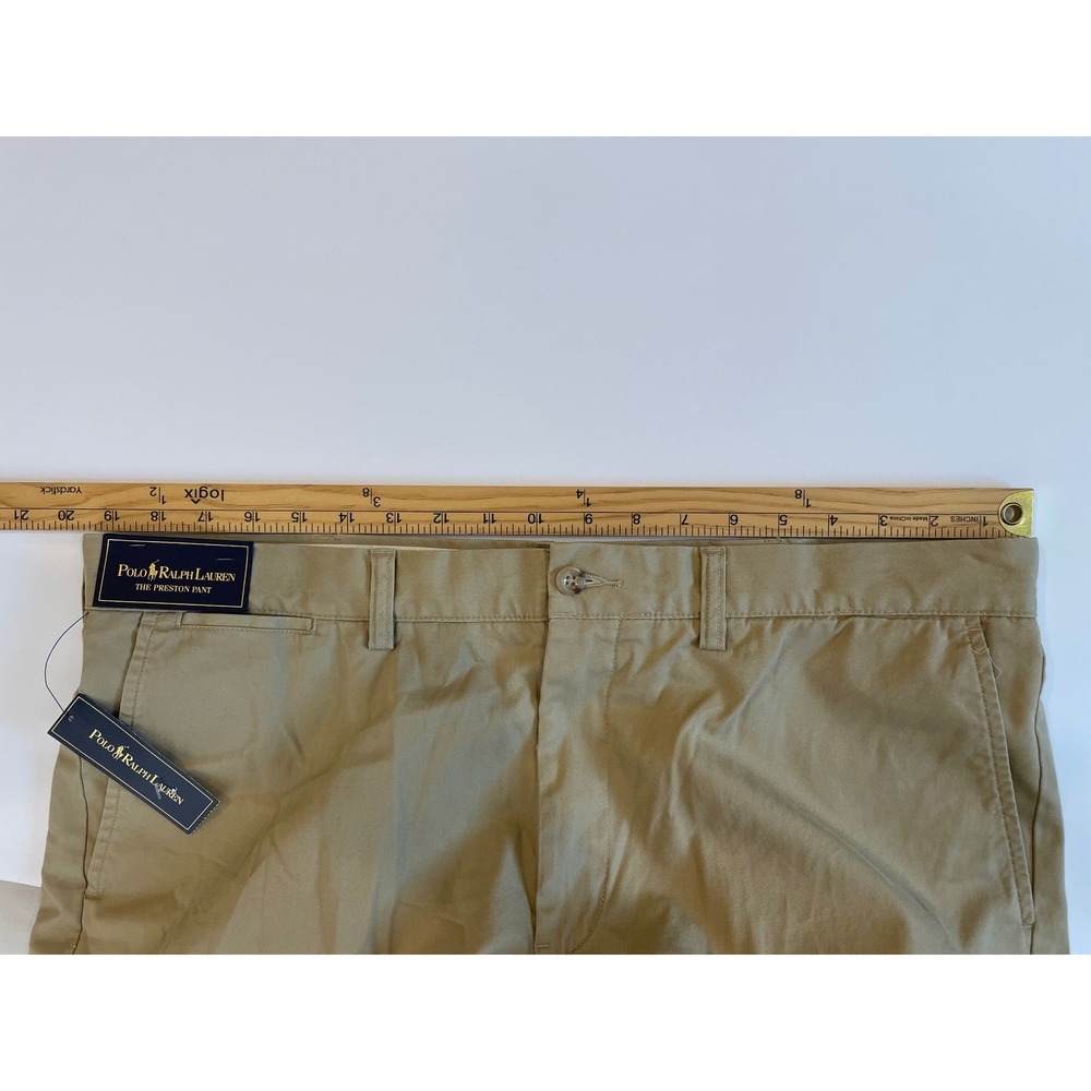 NEW Polo Ralph Lauren Preston Pants Mens 38x30 Khaki Tan Chino Straight Leg Pony - Picture 7 of 9